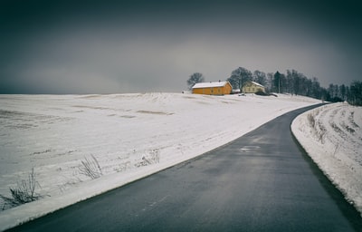 被雪包围的道路